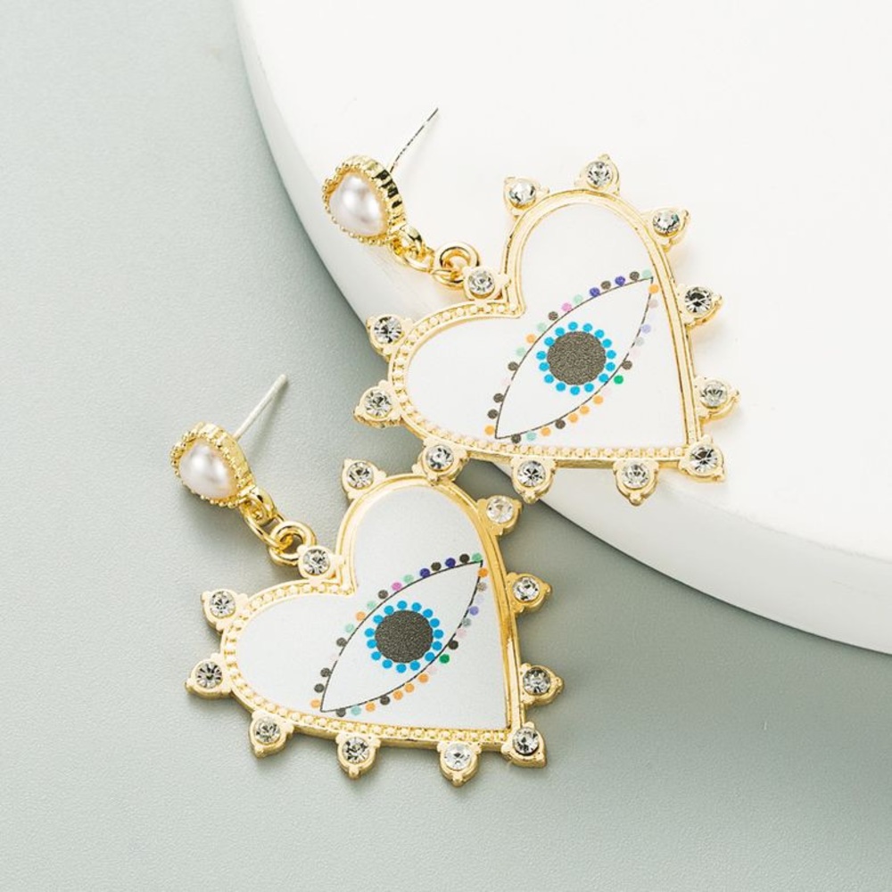 Heart evil Eye Earrings
